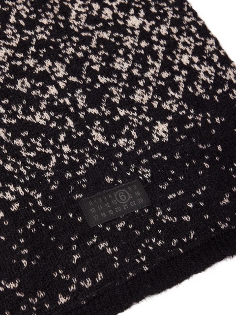 MM6 Maison Margiela patterned knit scarf - Black - zdjęcie produktu nr 1
