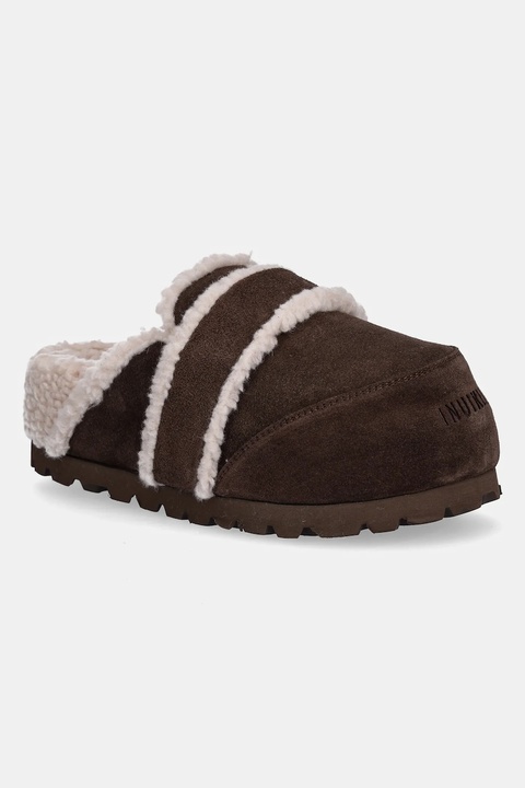 Inuikii kapcie zamszowe Chunky Loafer kolor brązowy 1011.005.0031.150 - zdjęcie produktu nr 1