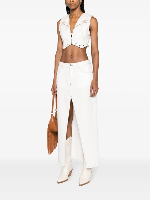 PINKO embroidered denim skirt - White - zdjęcie produktu nr 2