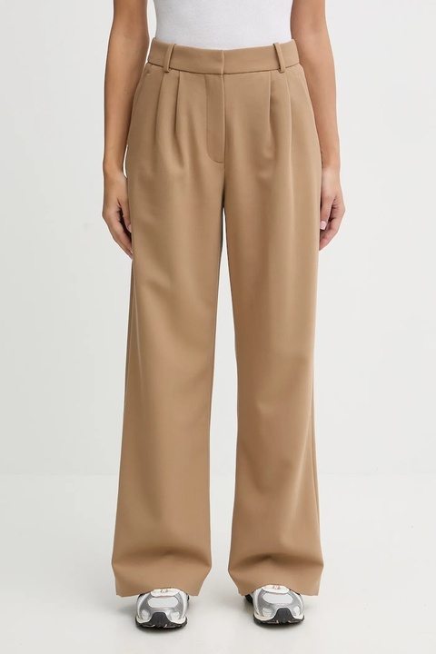 Abercrombie & Fitch spodnie damskie kolor zielony proste high waist KI156-4474-420 - zdjęcie produktu nr 1