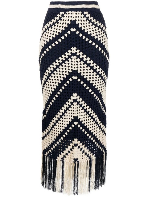 ZIMMERMANN Chintz crochet fringed skirt - Neutrals - zdjęcie produktu nr 1