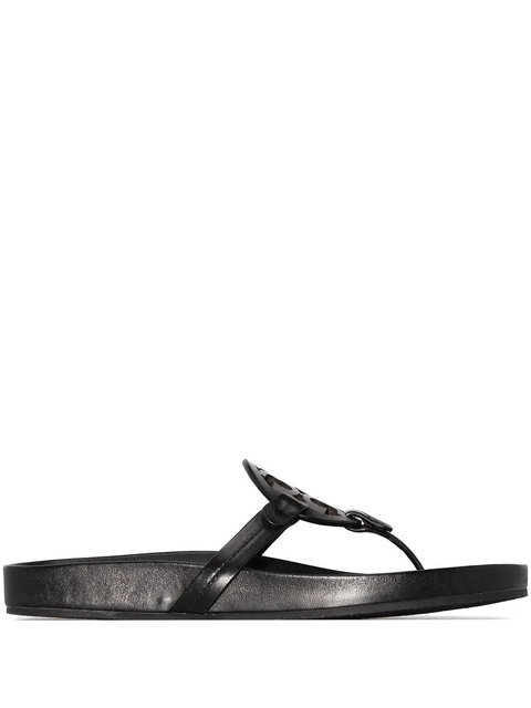 Tory Burch Miller monogram flat sandals - Black - zdjęcie produktu nr 1