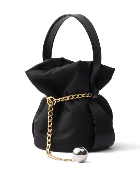 Prada mini chain-embellishment bucket bag - Black - zdjęcie produktu nr 2