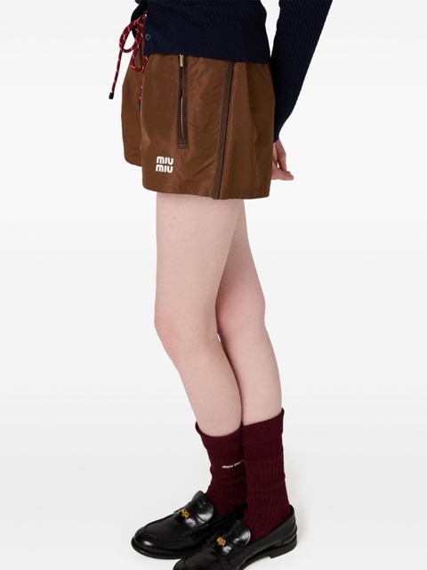 Miu Miu technical-fabric shorts - Brown - zdjęcie produktu nr 2