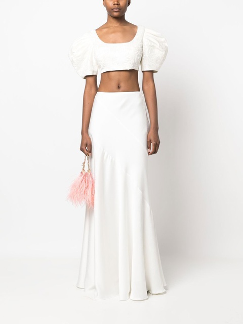 Cult Gaia floral-embroidery cropped top - White - zdjęcie produktu nr 2