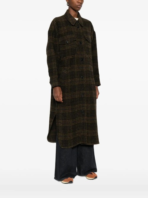 MARANT ÉTOILE checked wool single-breasted coat - Brown - zdjęcie produktu nr 2