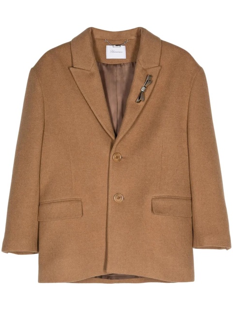 Blumarine Bijoux-pin felted coat - Brown - zdjęcie produktu nr 1