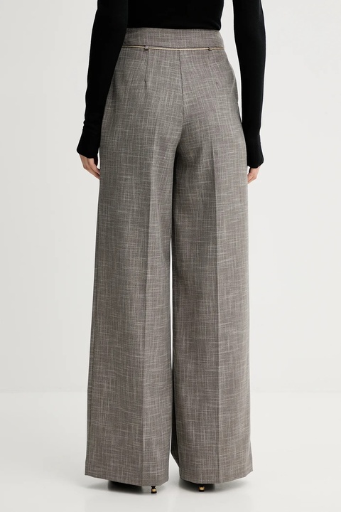 Simona Corsellini spodnie damskie kolor brązowy proste high waist A25CPPA01501 - zdjęcie produktu nr 2