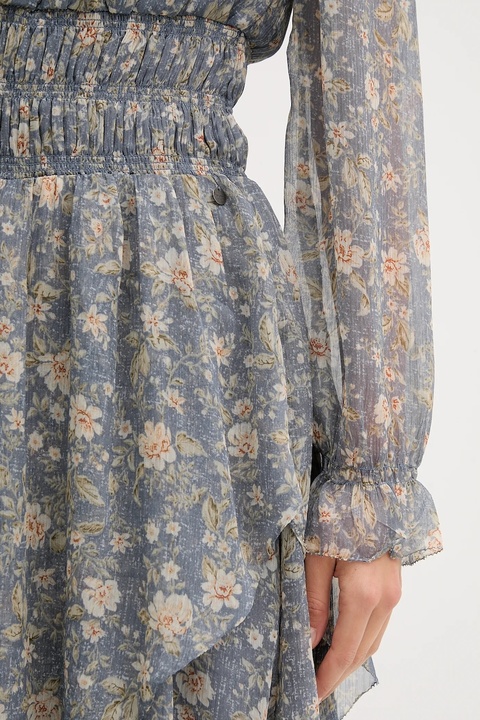 Pepe Jeans sukienka kolor niebieski midi rozkloszowana PL9537692 - zdjęcie produktu nr 2