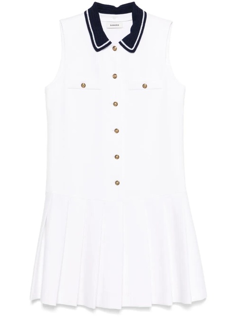 SANDRO pleated mini dress - White - zdjęcie produktu nr 1