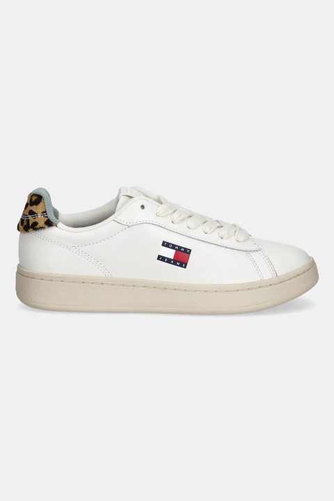 Tommy Jeans sneakersy skórzane ARCHIVE 98 LEOPARD damskie kolor biały EN0EN02909 - zdjęcie produktu nr 2