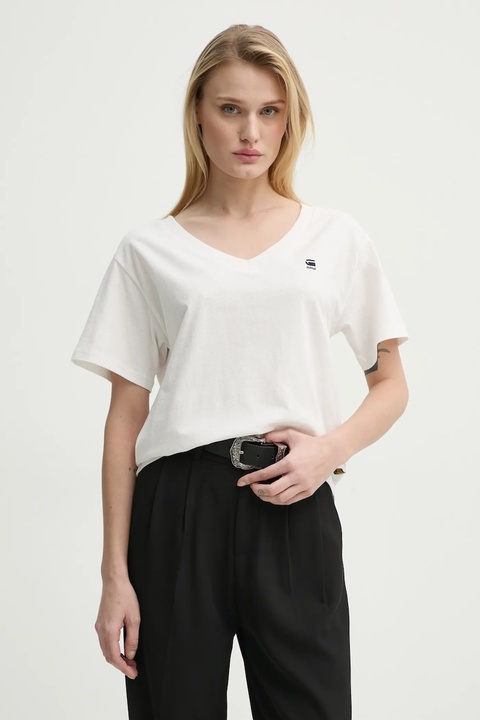 G-Star t-shirt bawełniany damski kolor biały D26067-D601 - zdjęcie produktu nr 1