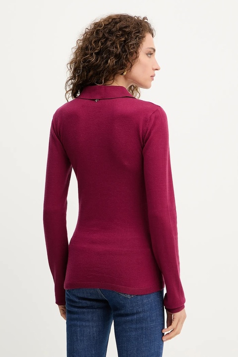 Silvian Heach sweter BUCERS damski kolor bordowy lekki GPA25555PO - zdjęcie produktu nr 2