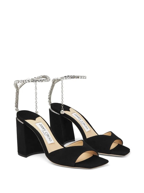 Jimmy Choo Saeda 85mm crystal-strap sandals - Black - zdjęcie produktu nr 2