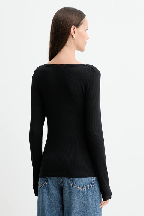 Tommy Hilfiger longsleeve kolor czarny WW0WW47309 - zdjęcie produktu nr 2