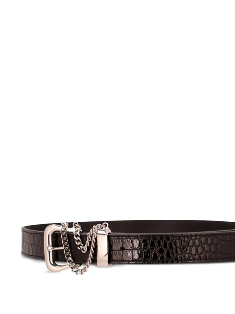 Alessandra Rich crocodile-effect chain-detail belt - Black - zdjęcie produktu nr 2