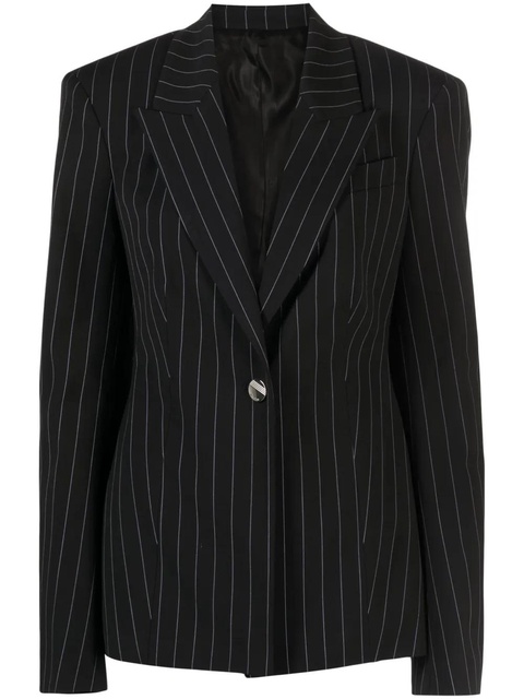 The Attico Glen pinstripe single-breasted blazer - Blue - zdjęcie produktu nr 1