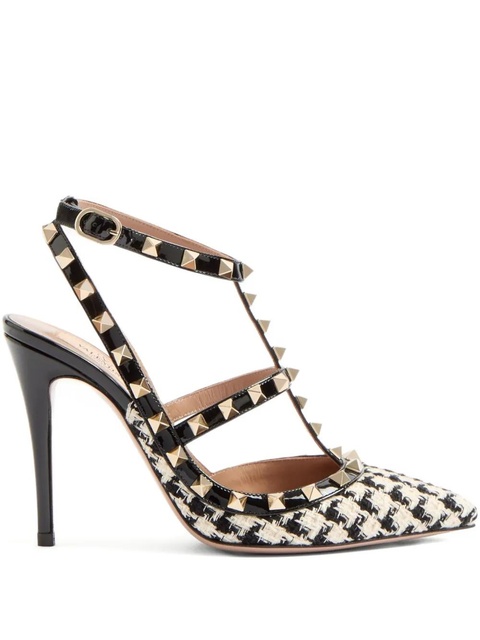 Valentino Garavani 100mm Rockstud pied-de-poule pumps - Neutrals - zdjęcie produktu nr 1