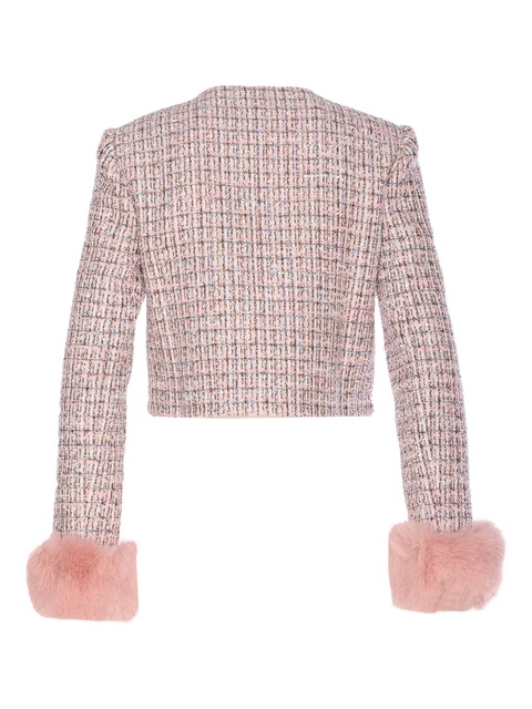 Self-Portrait crystal-embellished tweed jacket - Pink - zdjęcie produktu nr 1