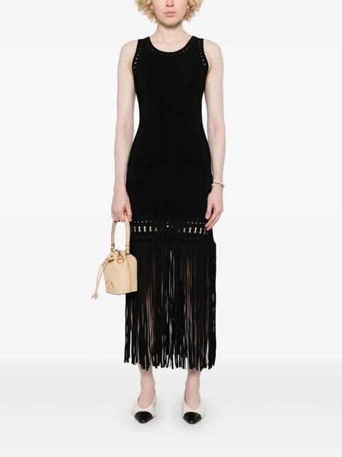 SANDRO fringed knit dress - Black - zdjęcie produktu nr 2