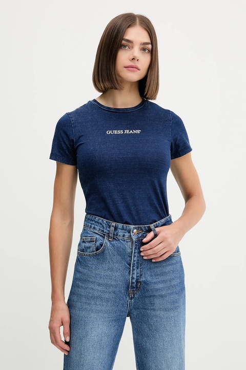 Guess Jeans t-shirt bawełniany damski kolor granatowy W5GI41 KCTL1 - zdjęcie produktu nr 1