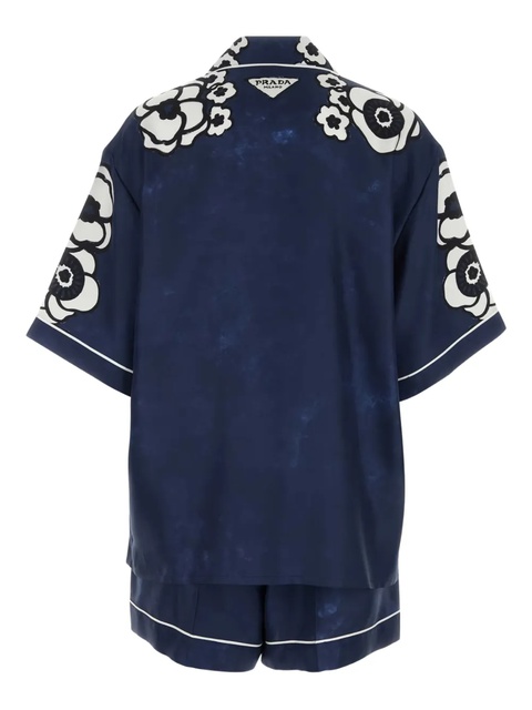 Prada floral-print short pyjamas - Blue - zdjęcie produktu nr 2