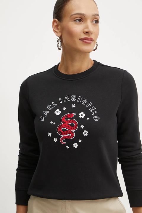 Karl Lagerfeld bluza damska kolor czarny z aplikacją A1W20053 - zdjęcie produktu nr 1