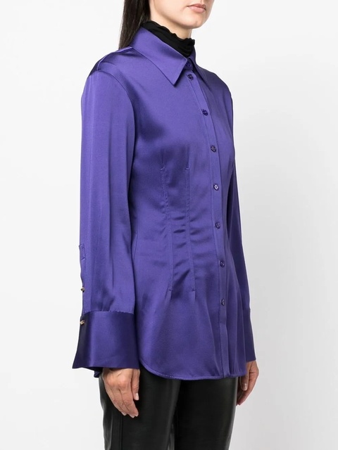 Blumarine long-sleeved fitted shirt - Purple - zdjęcie produktu nr 2