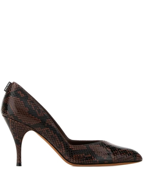 Miu Miu 85mm leather pumps - Brown - zdjęcie produktu nr 2