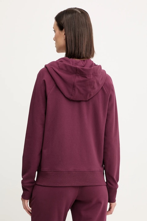 Dkny bluza damska kolor bordowy z kapturem gładka DP5J9510 - zdjęcie produktu nr 2