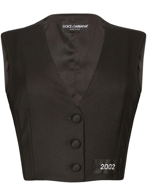 Dolce & Gabbana number-patch tailored cropped vest - Black - zdjęcie produktu nr 1