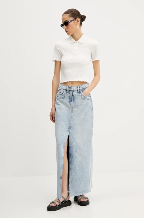Tommy Jeans polo damski kolor biały DW0DW20296 - zdjęcie produktu nr 2