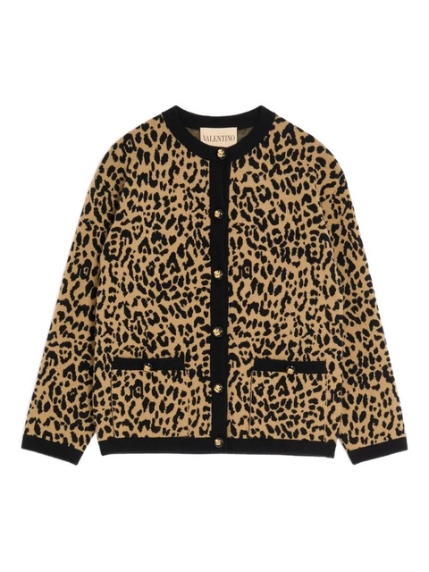 Valentino Garavani animal-print cardigan - Neutrals - zdjęcie produktu nr 1