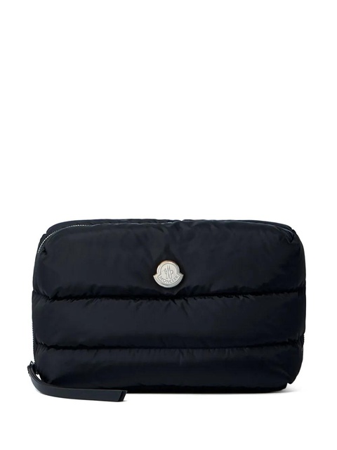 Moncler Caradoc quilted logo-plaque beauty pouch - Black - zdjęcie produktu nr 1