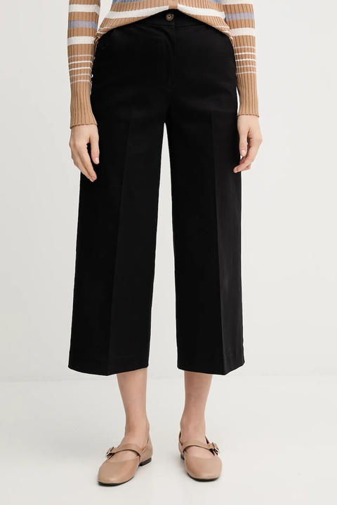 United Colors of Benetton spodnie damskie kolor czarny szerokie high waist 4SJCDF09W - zdjęcie produktu nr 1