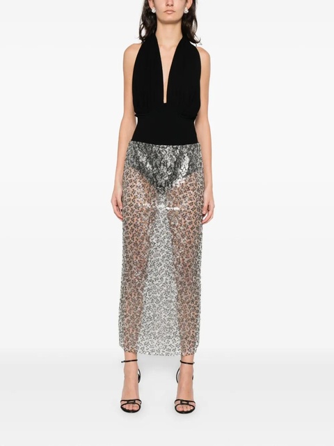 Christopher Esber sequinned midi skirt - Silver - zdjęcie produktu nr 2
