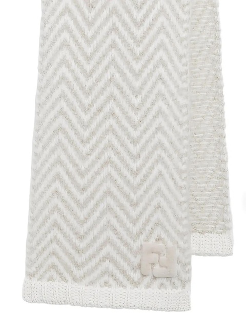 FENDI chevron logo-embroidery scarf - Neutrals - zdjęcie produktu nr 2