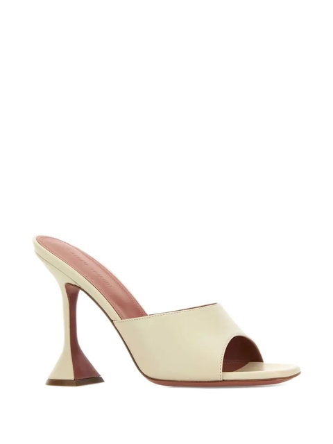 Amina Muaddi 95mm Lupita leather mules - Neutrals - zdjęcie produktu nr 2