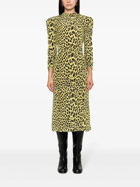 Zadig&Voltaire Racyl leopard-print silk midi dress - Yellow - zdjęcie produktu nr 2