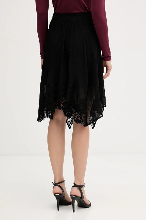 Sisley spódnica kolor czarny midi rozkloszowana 40RBL002Y - zdjęcie produktu nr 2
