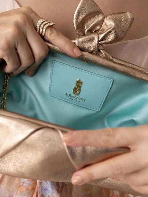 Aquazzura Bow Tie clutch bag - Gold - zdjęcie produktu nr 2