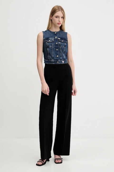 Guess Originals kamizelka jeansowa kolor niebieski jednorzędowa W5YN71 D4H1D - zdjęcie produktu nr 1