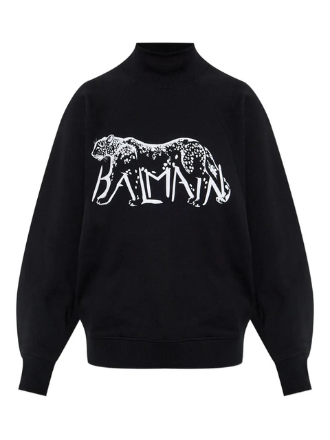 Balmain graphic-print turtleneck sweater - Black - zdjęcie produktu nr 1