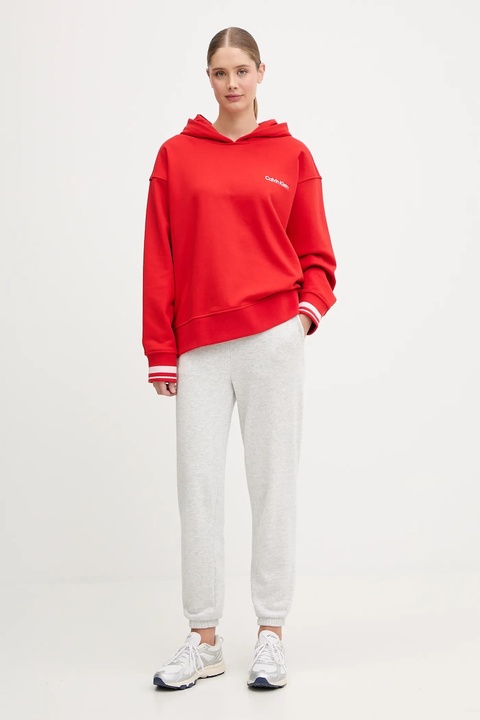 Calvin Klein Performance bluza damska kolor czerwony z kapturem gładka LVGWF5W309 - zdjęcie produktu nr 2