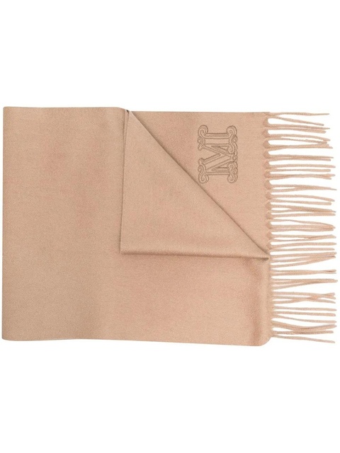 Max Mara embroidered-logo scarf - Neutrals - zdjęcie produktu nr 1