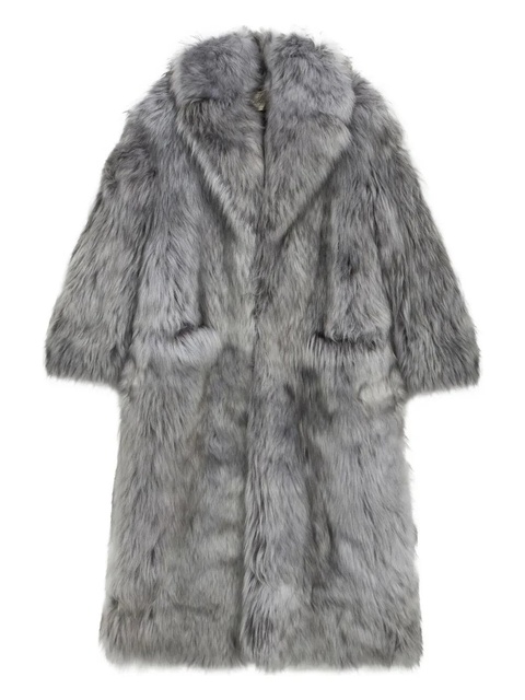Blumarine wide-lapels fur coat - Black - zdjęcie produktu nr 1