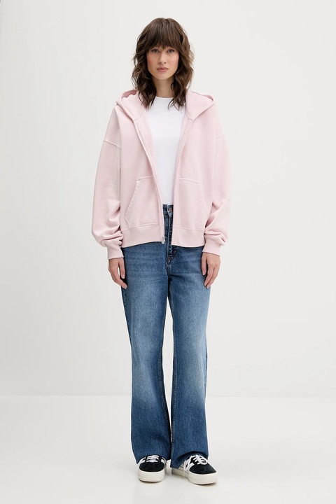 Hollister Co. bluza damska kolor różowy z kapturem gładka KI352-5229-600 - zdjęcie produktu nr 2