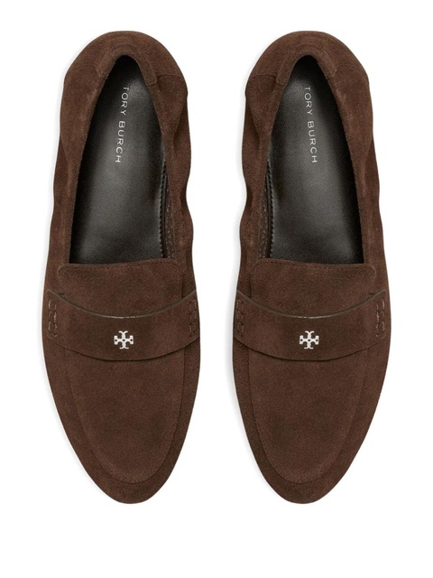 Tory Burch logo-plaque suede loafers - Brown - zdjęcie produktu nr 2
