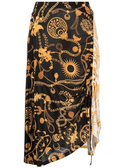 Marine Serre Ornament Moon-print midi skirt - Black - zdjęcie produktu nr 1