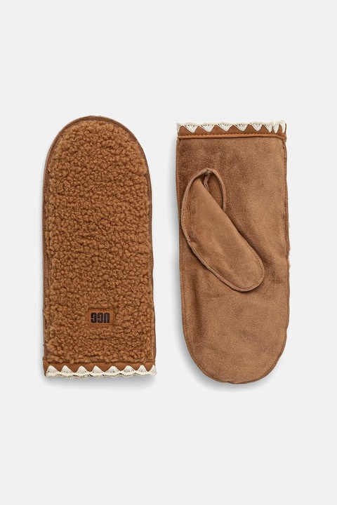 UGG rękawiczki zamszowe kolor brązowy 101031 - zdjęcie produktu nr 1